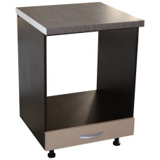 Corp pentru cuptor incorporabil cu sertar Zebra, Wenge/Cappuccino, cu blat beton, 60 x 85 x 60 cm
